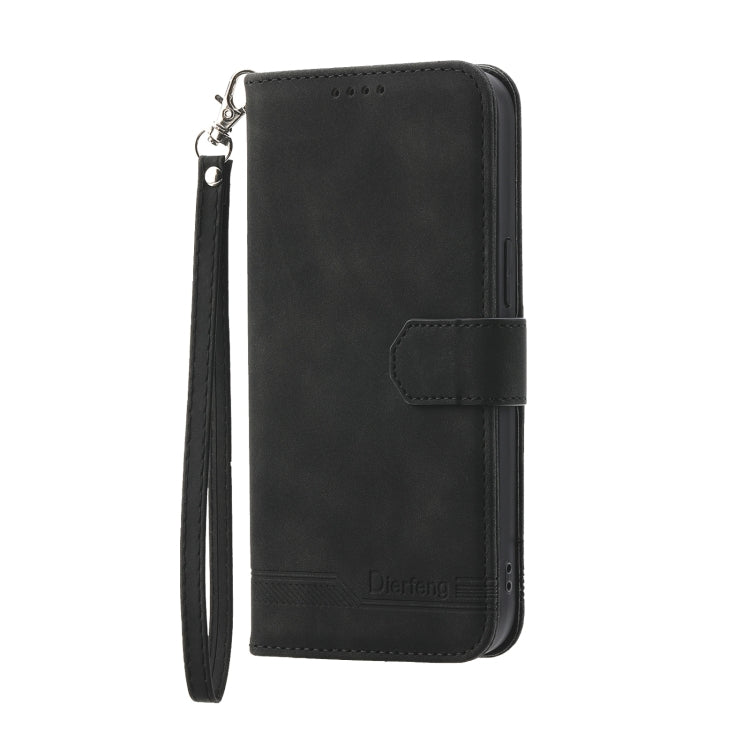 For OPPO Reno8 T 4G Global Dierfeng Dream Line TPU + PU Leather Phone Case(Black)