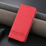 For Honor Magic6 AZNS Magnetic Calf Texture Flip Leather Phone Case(Red)