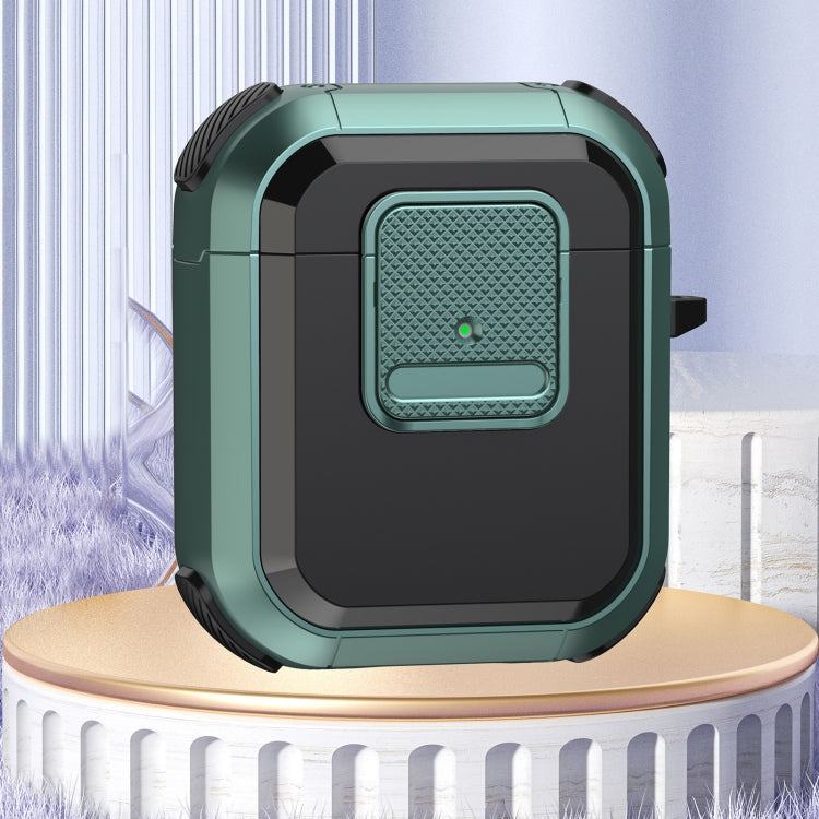 For AirPods 2 / 1 Wireless Earphones Protective Case(Dark Green)