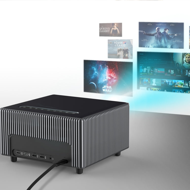 D6000 1920x1080P 400ANSI Lumens Portable Mini LCD LED Smart Projector, Screen Mirroring(EU Plug)