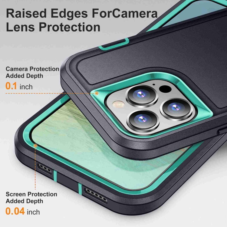 For iPhone 14 Pro Max Life Water-resistant Rugged Phone Case(Dark Blue + Light Blue)