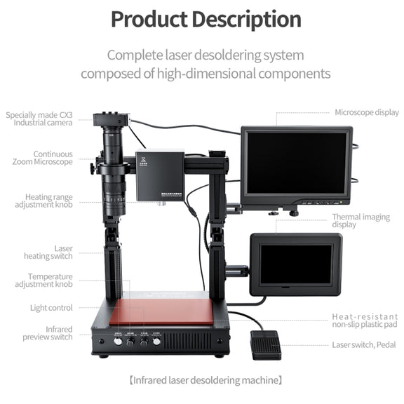 Mega-idea Intelligent Infrared Laser Desoldering Machine, Model:Without Microscope Set(EU Plug)