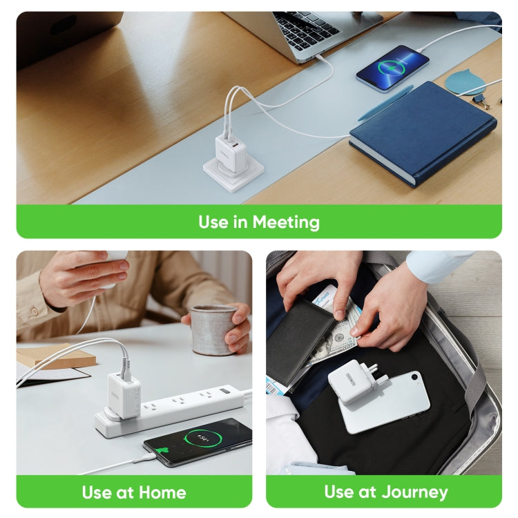 DUZZONA T9 65W Dual USB-C / Type-C+USB GaN Fast Charger, Specification:UK Plug