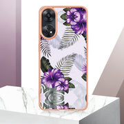 For OPPO Reno8 T 4G Electroplating IMD TPU Phone Case(Purple Flower)