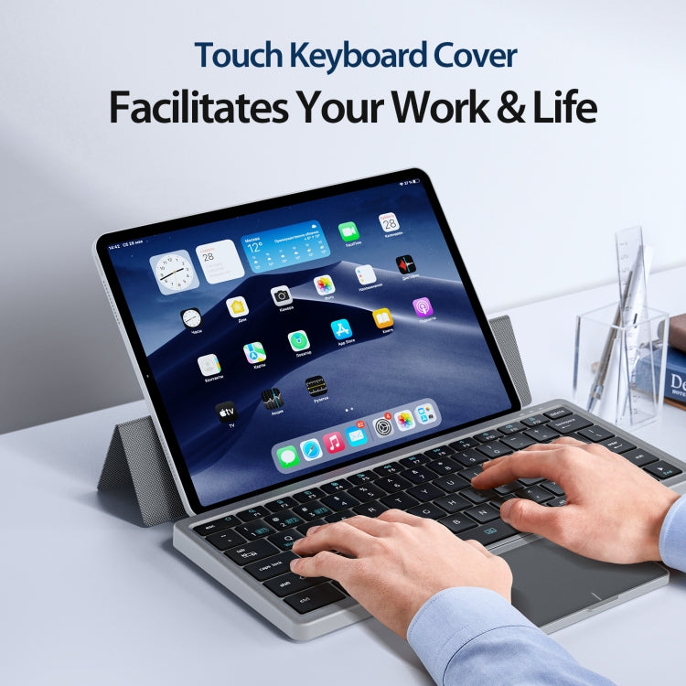 DUX DUCIS OK Series V1 Universal Tablet Bluetooth Keyboard Leather Case with Touchpad(Black)