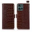 For Motorola Edge 50 Global Crocodile Top Layer Cowhide Leather Phone Case(Brown) - Motorola Cases by PMC TechLife | Online Shopping South Africa | PMC TechLife | Buy Now Pay Later Mobicred
