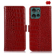 For Motorola Edge 50 Neo Crocodile Top Layer Cowhide Leather Phone Case(Red) - Motorola Cases by PMC TechLife | Online Shopping South Africa | PMC TechLife | Buy Now Pay Later Mobicred