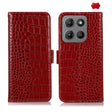 For Motorola Moto G15 4G / G05 Crocodile Top Layer Cowhide Leather Phone Case(Red) - Motorola Cases by PMC TechLife | Online Shopping South Africa | PMC TechLife | Buy Now Pay Later Mobicred