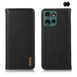 For Motorola Edge 50 Global KHAZNEH Nappa Top Layer Cowhide Leather Phone Case(Black) - Motorola Cases by PMC TechLife | Online Shopping South Africa | PMC TechLife | Buy Now Pay Later Mobicred