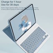 For Lenovo Tab M10 Plus 10.6 3rd Gen 2022 LX106 Square Keys Detachable Bluetooth Keyboard Leather Tablet Case(Blue)