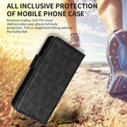 For Blackview A85 Symmetrical Triangle Leather Phone Case(Black)