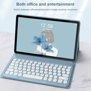 For Lenovo Tab M10 Plus 10.6 3rd Gen 2022 YM-LX106 Round Key Detachable Bluetooth Tablet Keyboard Leather Case without Mouse(Matcha Green)