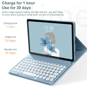 For Lenovo Tab M10 Plus 10.6 3rd Gen 2022 YM-LX106 Round Key Detachable Bluetooth Tablet Keyboard Leather Case without Mouse(Matcha Green)