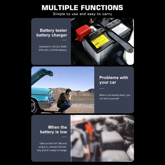 CAT-280 2 in 1 Car Battery Charger & Color Screen Battery Tester