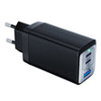 65W Dual PD USB-C / Type-C + USB 3-Port Gan Fast Charging Charger, Plug:EU Plug(Black) - free shipping - PMC TechLife - Order now!