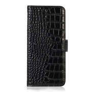 For Nokia C32 4G Crocodile Top Layer Cowhide Leather Phone Case(Black)