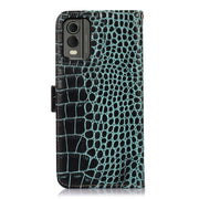 For Nokia C32 4G Crocodile Top Layer Cowhide Leather Phone Case(Green)