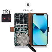 For Nokia C32 4G Crocodile Top Layer Cowhide Leather Phone Case(Green)