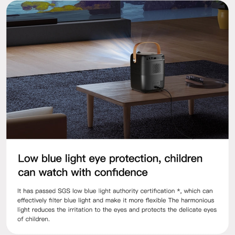 A007 Portable 1280 x 720 HD 113 ANSI Smart LED Projector, Plug:US Plug(Black)