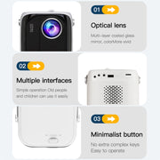 A007 Portable 1280 x 720 HD 113 ANSI Smart LED Projector, Plug:AU Plug(White)