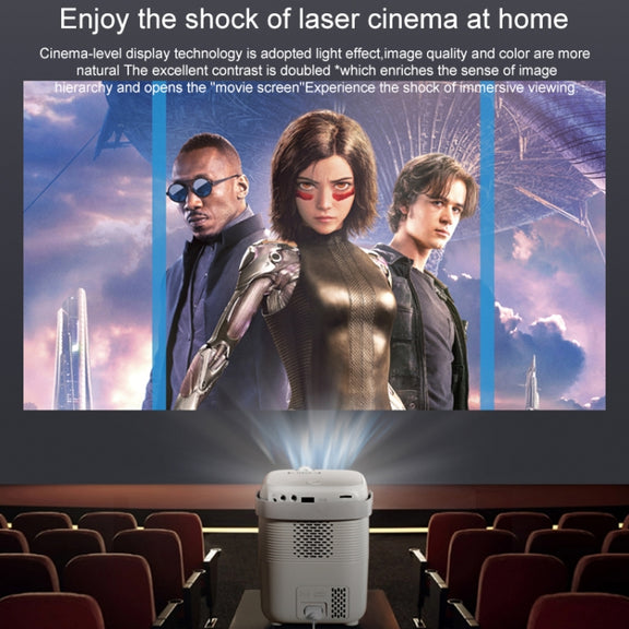 A007 Portable 1280 x 720 HD 113 ANSI Smart LED Projector, Plug:EU Plug(White)