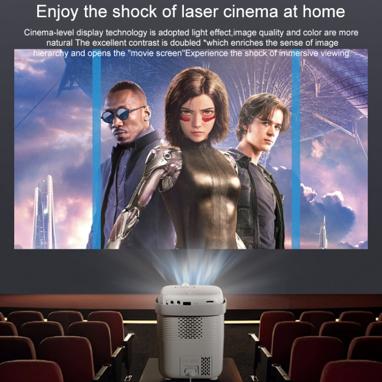 A007 Portable 1280 x 720 HD 113 ANSI Smart LED Projector, Plug:US Plug(White)
