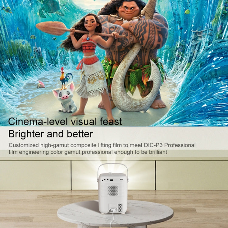 A007 Portable 1280 x 720 HD 113 ANSI Smart LED Projector, Plug:AU Plug(White)