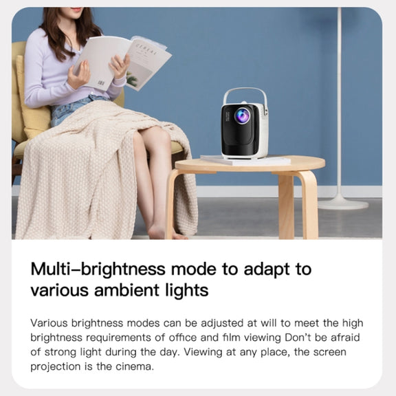 A007 Portable 1280 x 720 HD 113 ANSI Smart LED Projector, Plug:UK Plug(Black)