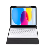For iPad 2025 / 2022 B10 Triangle Holder Tablet Bluetooth Keyboard Leather Case(Dark Green)