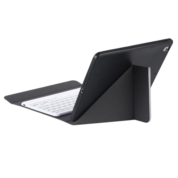 For iPad 2025 / 2022 B10S Triangle Holder Three-color Backlight Bluetooth Keyboard Leather Case(Blue Pink)