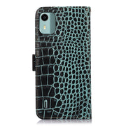 For Nokia C12 4G Crocodile Top Layer Cowhide Leather Phone Case(Green)
