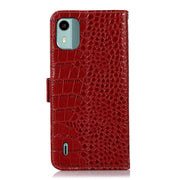 For Nokia C12 4G Crocodile Top Layer Cowhide Leather Phone Case(Red)