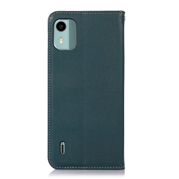 For Nokia C12 4G KHAZNEH Nappa Top Layer Cowhide Leather Phone Case(Green)
