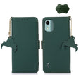 For Nokia C12 4G Genuine Leather Magnetic RFID Leather Phone Case(Green) - Nokia Cases by PMC TechLife | Online Shopping South Africa | PMC TechLife | Buy Now Pay Later Mobicred