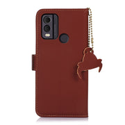 For Nokia C22 4G Genuine Leather Magnetic RFID Leather Phone Case(Coffee)