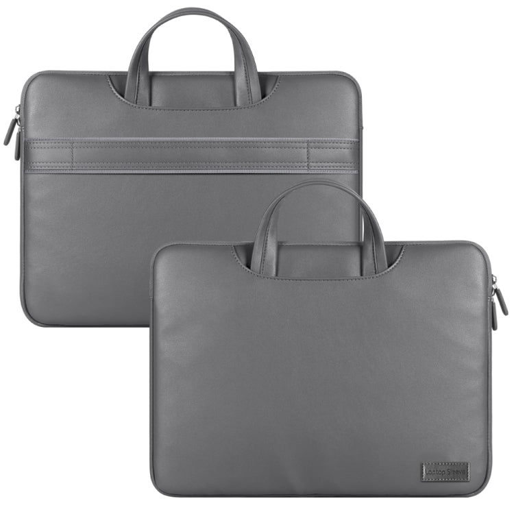 Water-resistant PU Laptop Bag Inner Bag, Size:13 / 14 inch(Grey)