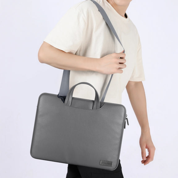 Water-resistant PU Laptop Bag Inner Bag, Size:13 / 14 inch(Grey)