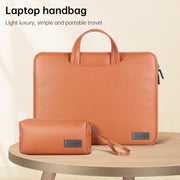 Water-resistant PU Laptop Bag Inner Bag with Power Pack, Size:13 / 14 inch(Brown)