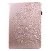 For Samsung Galaxy Tab S9 / S9 FE Peacock Embossed Pattern Leather Tablet Case(Rose Gold)