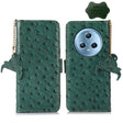 For Honor Magic5 Ostrich Pattern Genuine Leather RFID Phone Case(Green) - Honor Cases by PMC TechLife | Online Shopping South Africa | PMC TechLife | Buy Now Pay Later Mobicred