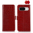 For Google Pixel 8 Crocodile Top Layer Cowhide Leather Phone Case(Red) - Google Cases by PMC TechLife | Online Shopping South Africa | PMC TechLife | Buy Now Pay Later Mobicred