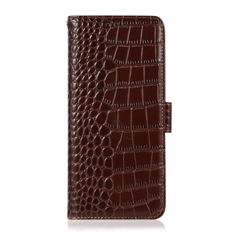 For Google Pixel 8 Crocodile Top Layer Cowhide Leather Phone Case(Brown)