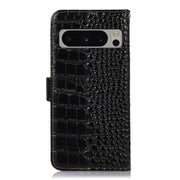 For Google Pixel 8 Pro Crocodile Top Layer Cowhide Leather Phone Case(Black)