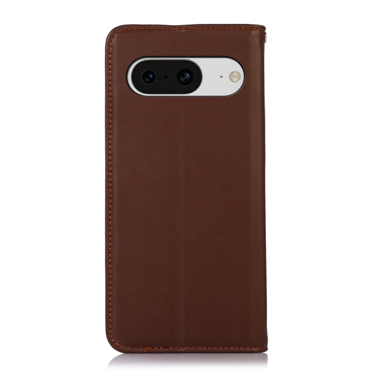 For Google Pixel 8 KHAZNEH Nappa Top Layer Cowhide Leather Phone Case(Brown)