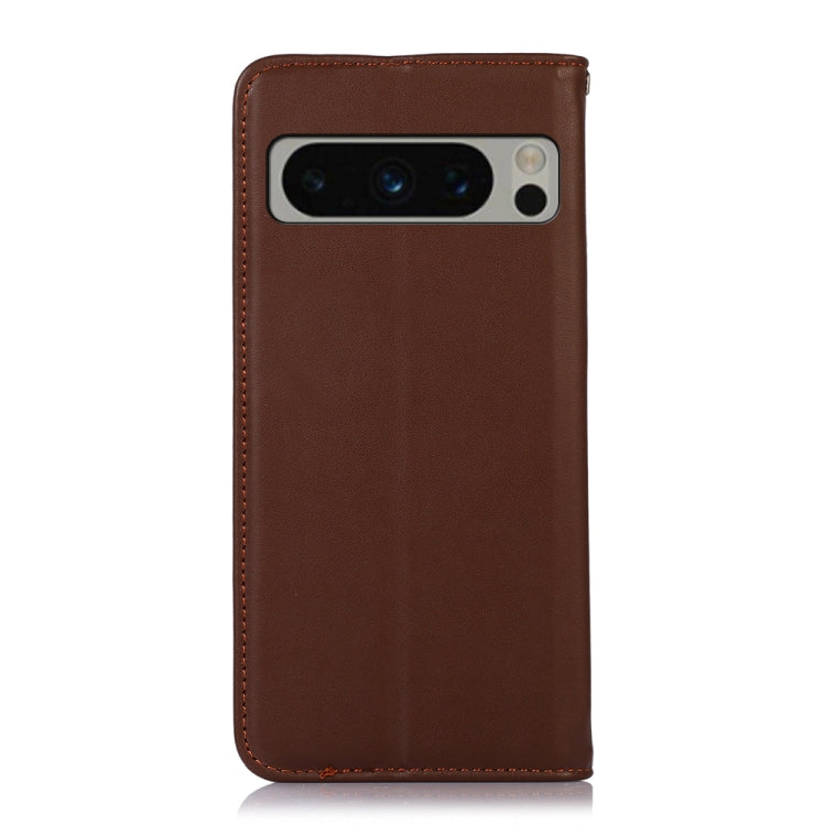 For Google Pixel 8 Pro KHAZNEH Nappa Top Layer Cowhide Leather Phone Case(Brown)