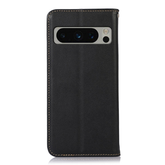For Google Pixel 8 Pro KHAZNEH Nappa Top Layer Cowhide Leather Phone Case(Black)