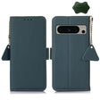 For Google Pixel 8 Pro Side-Magnetic TJ Genuine Leather RFID Phone Case(Green) - Google Cases by PMC TechLife | Online Shopping South Africa | PMC TechLife | Buy Now Pay Later Mobicred