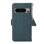 For Google Pixel 8 Pro Side-Magnetic TJ Genuine Leather RFID Phone Case(Green)