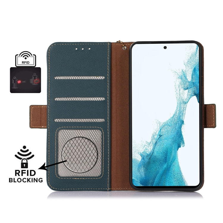 For Google Pixel 8 Pro Side-Magnetic TJ Genuine Leather RFID Phone Case(Green)