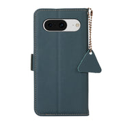 For Google Pixel 8 Side-Magnetic TJ Genuine Leather RFID Phone Case(Green)